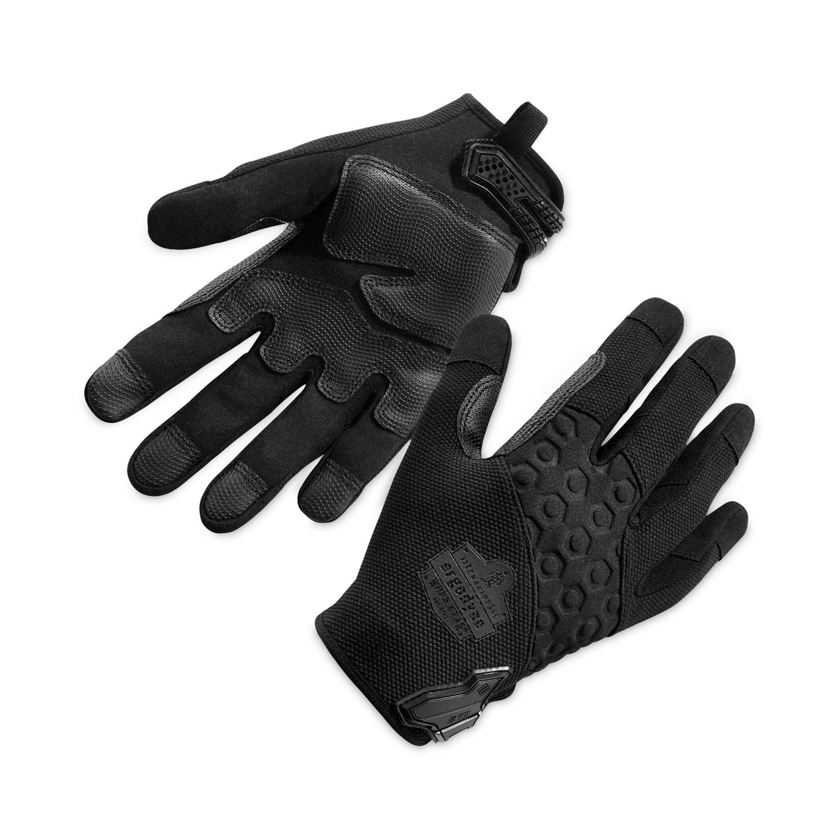 ergodyne ProFlex 710BLK Abrasion-Resistant Black Tactical Gloves, Black, X-Large, Pair (17565)