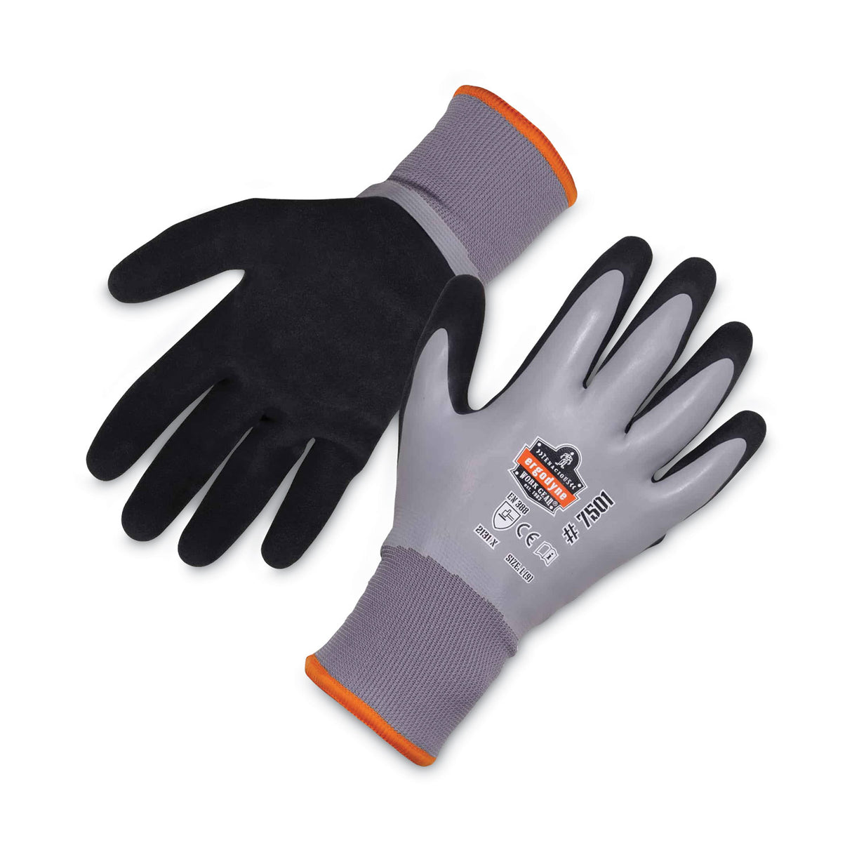 ergodyne ProFlex 7501 Coated Waterproof Winter Gloves, Gray, Large, Pair (17634)
