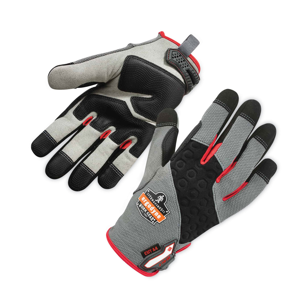 ergodyne ProFlex 710CR Heavy-Duty CR Gloves, Gray, Small, Pair (17122)