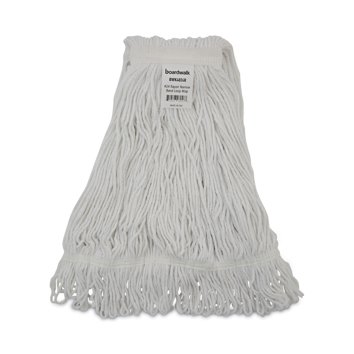 BoardwalkÂ® Pro Loop Wet Mop Head, Rayon, #24 Size, 12 Mop Heads (BWK4024RCT)