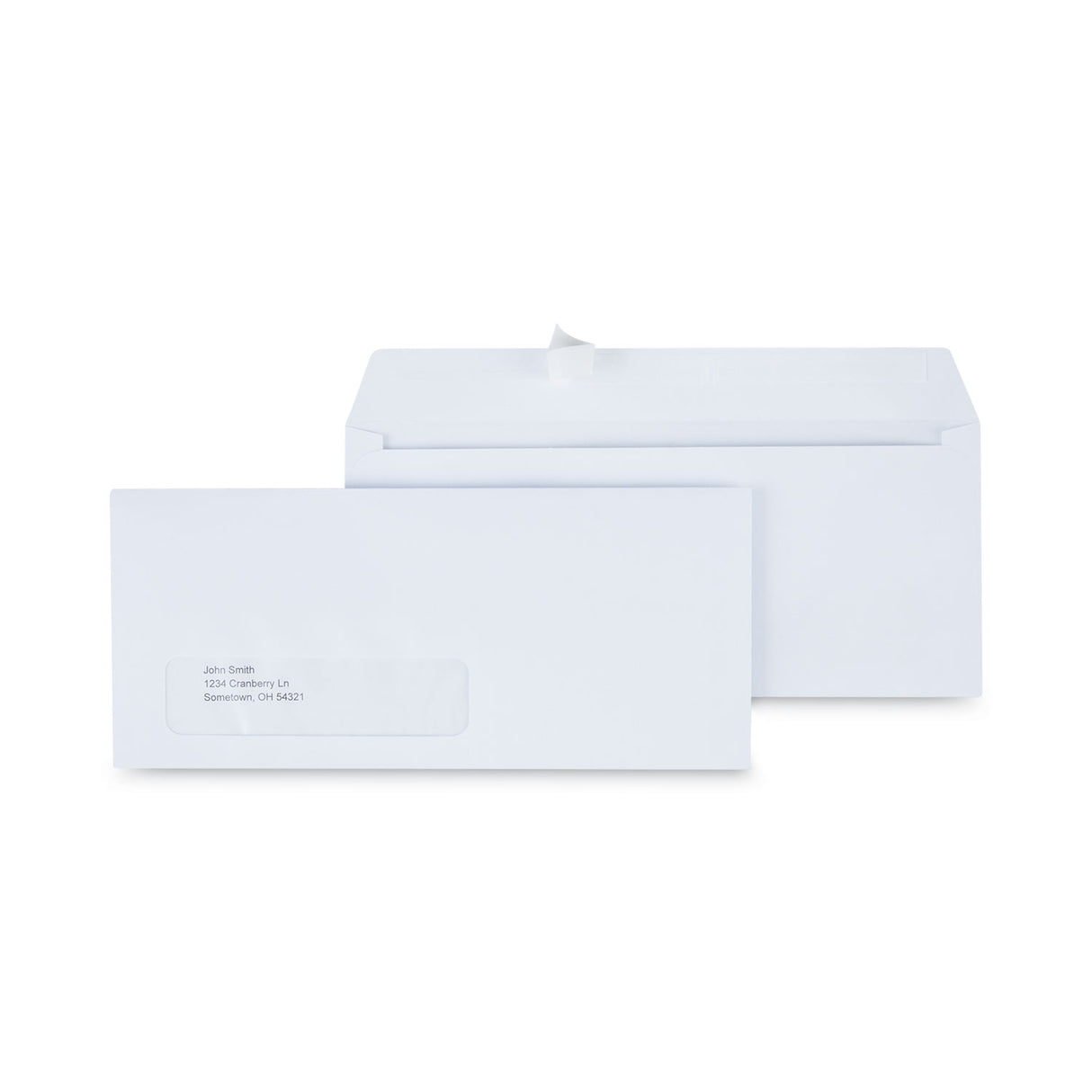 Universal Peel Seal Strip Business Envelope, Address Window, #10, Square Flap, Self-Adhesive Closure, 4.13 x 9.5, White, 500/Box (UNV36005)