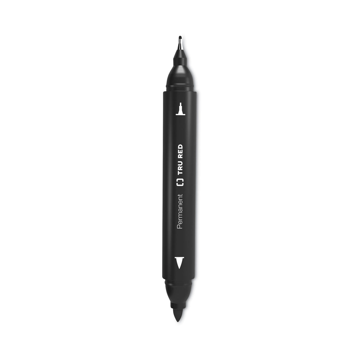 TRU RED Permanent Marker, Pen-Style Twin-Tip, Extra-Fine/Fine Bullet/Needle Tips, Black, 4/Pack (24417735)