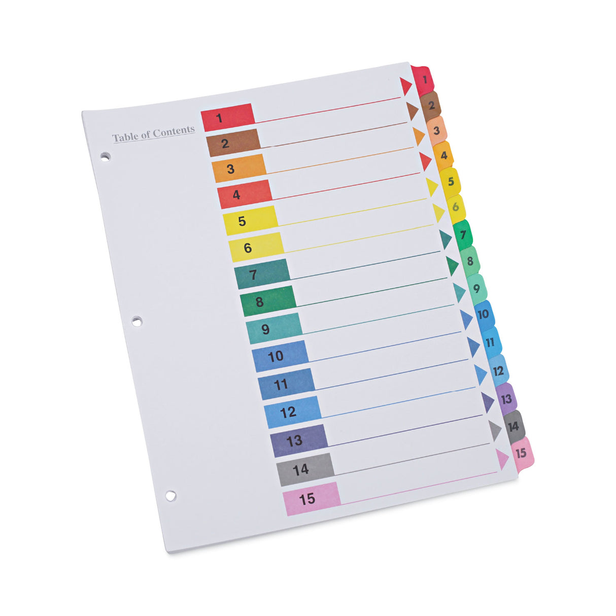 Universal Deluxe Table of Contents Dividers for Printers, 15-Tab, 1 to 15; Table Of Contents, 11 x 8.5, White, 6 Sets (UNV24808)