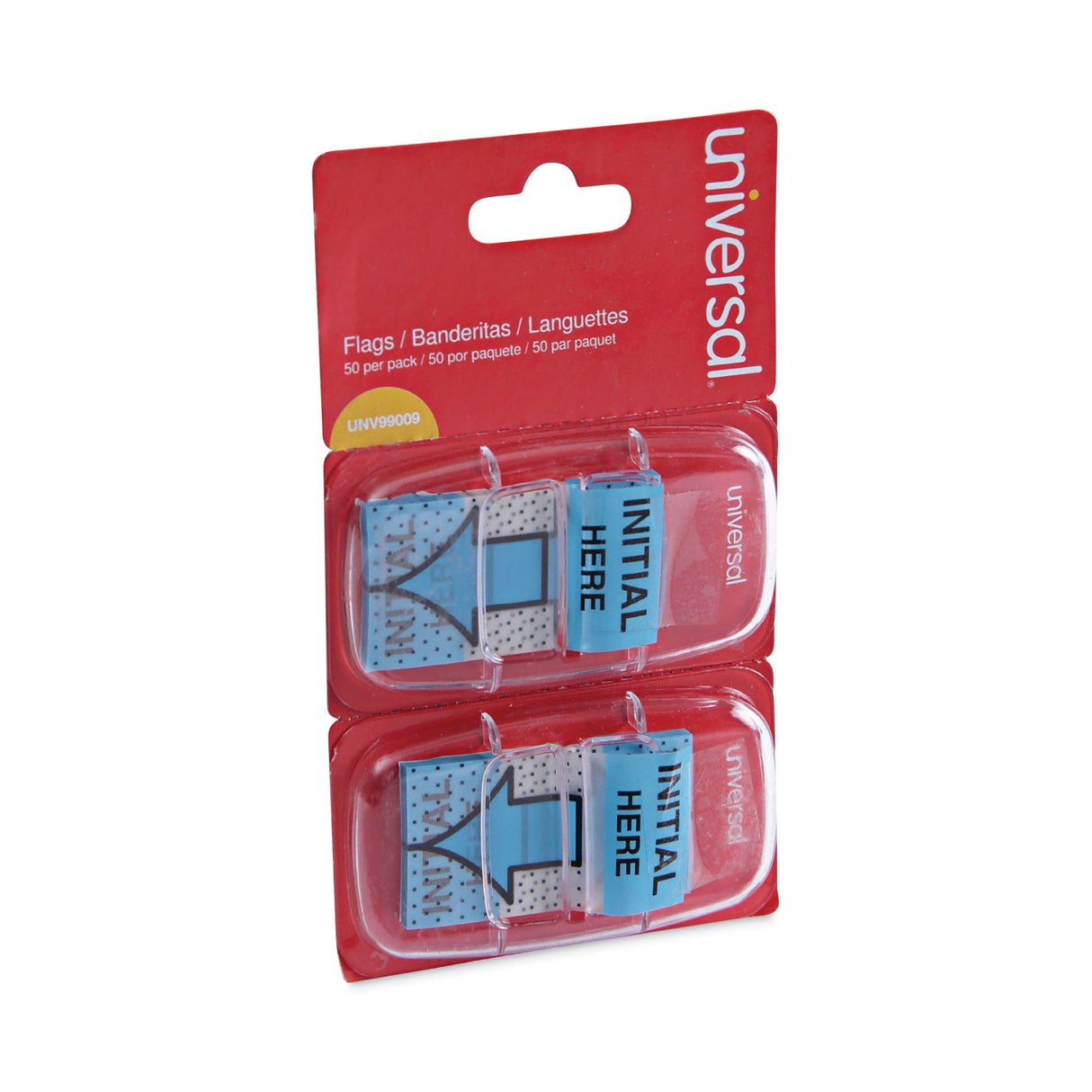 Universal Deluxe Message Arrow Flags, "Initial Here", Blue, 100/Pack (UNV99009)