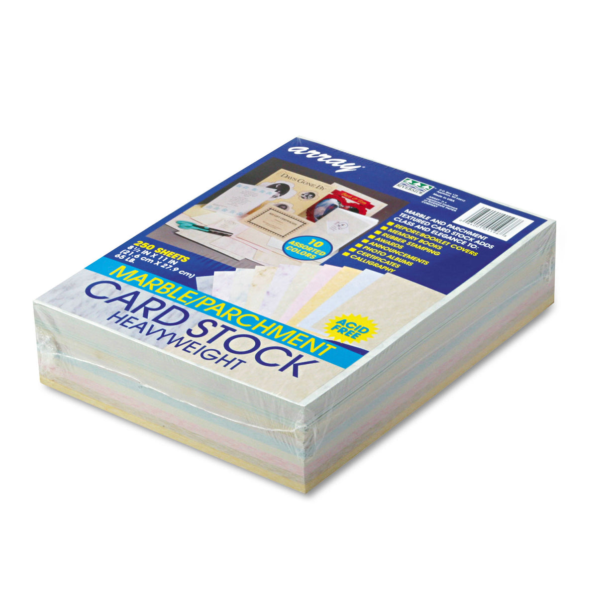 Pacon Array Card Stock, 65 lb Cover Weight, 8.5 x 11, Assorted, 250/Pack (101196)