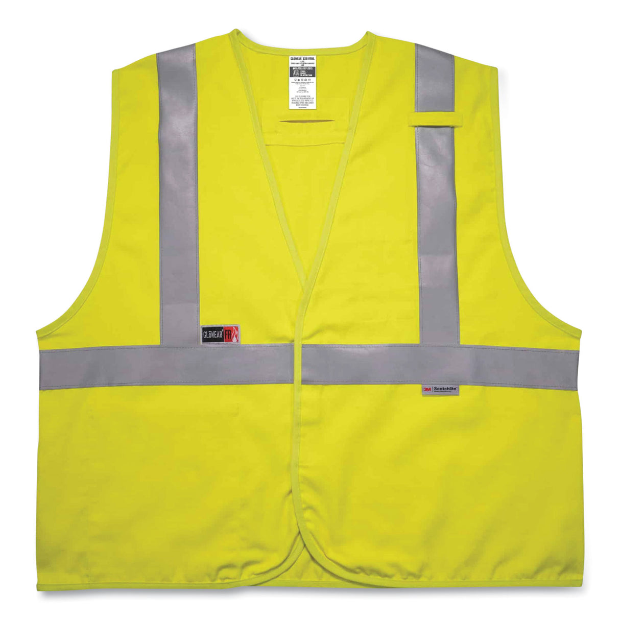 ergodyne GloWear 8261FRHL Class 2 Dual Compliant FR Hook and Loop Safety Vest, Large/X-Large, Lime (21465)