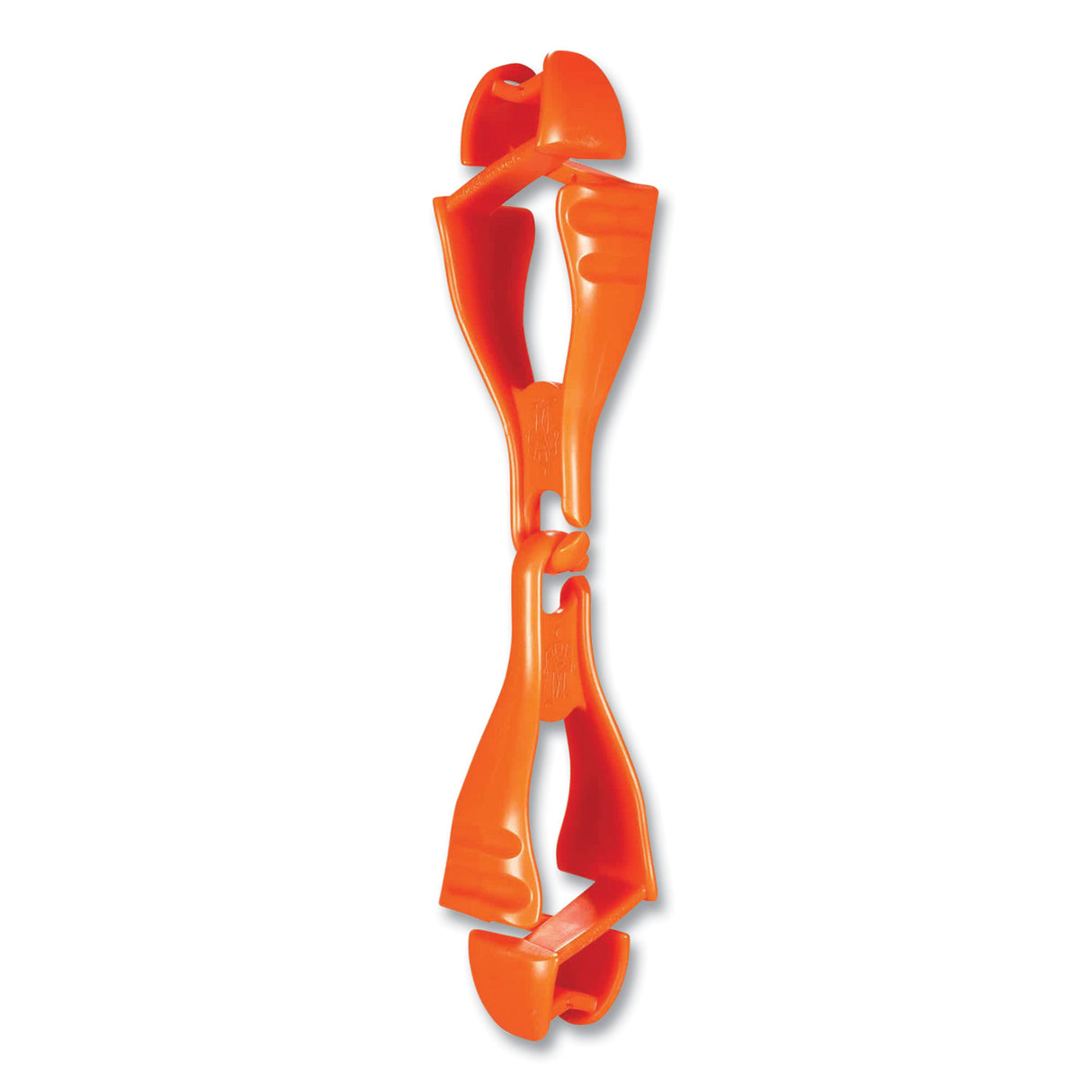 ergodyne Squids 3400 Glove Clip Holder with Dual Clips, 1 x 1 x 6.5, Acetal Copolymer, Orange, 100/Carton (19718BULK)