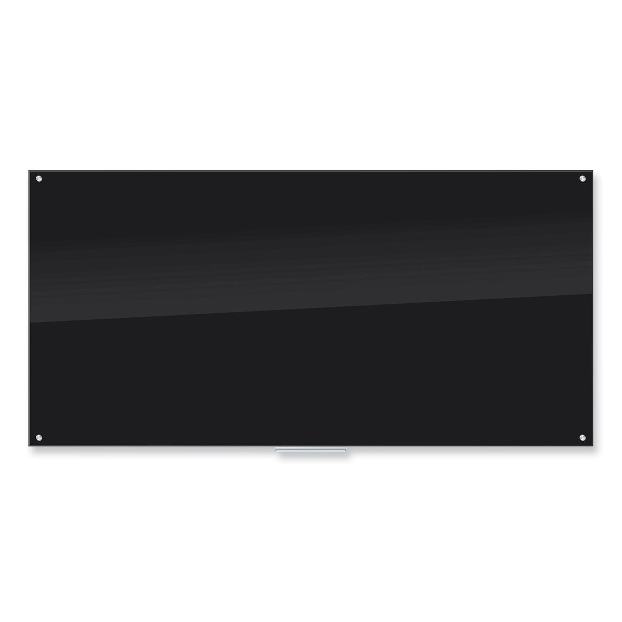 U Brands Black Glass Dry Erase Board, 96 x 47, Black Surface (3015U0001)