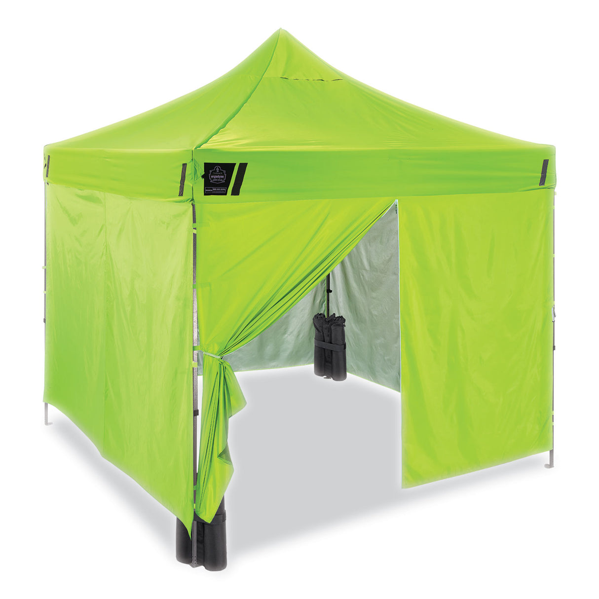 ergodyne Shax 6053 Enclosed Pop-Up Tent Kit, Single Skin, 10 ft x 10 ft, Polyester/Steel, Lime (12976)