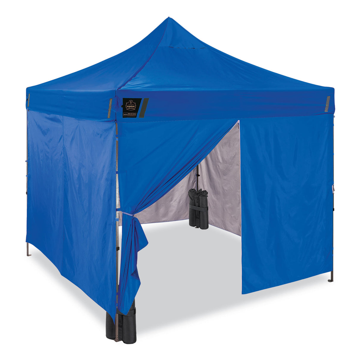 ergodyne Shax 6053 Enclosed Pop-Up Tent Kit, Single Skin, 10 ft x 10 ft, Polyester/Steel, Blue (12977)
