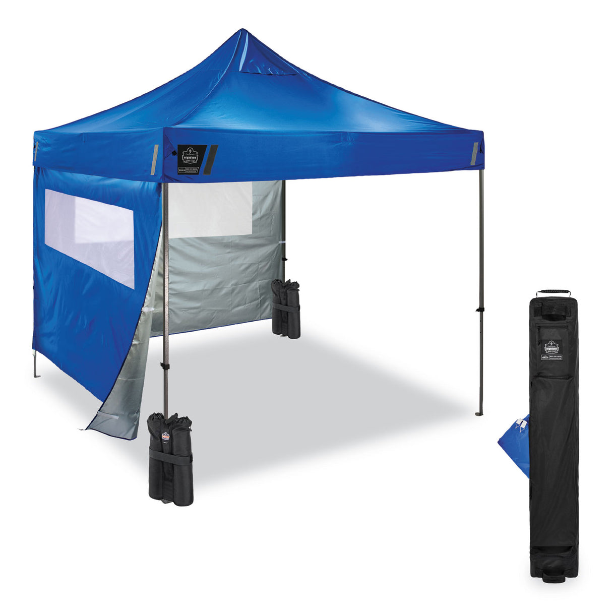 ergodyne Shax 6052 Heavy-Duty Tent Kit + Mesh Windows, Single Skin, 10 ft x 10 ft, Polyester/Steel, Blue (12982)