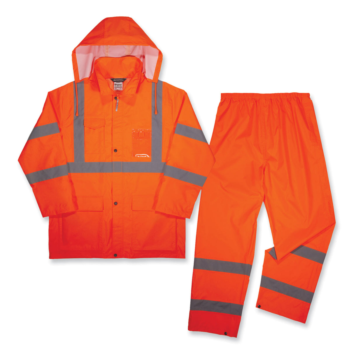 ergodyne GloWear 8376K Lightweight HV Rain Suit, Large, Orange (25334)