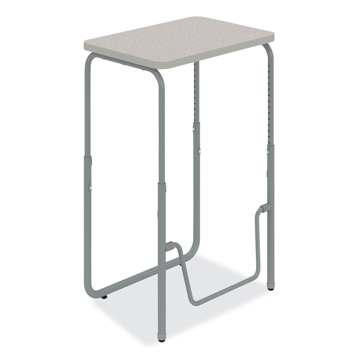 Safco AlphaBetter 2.0 Height-Adjustable Student Desk with Pendulum Bar, 27.75" x 19.75" x 29" to 43", Pebble Gray (1223GR)