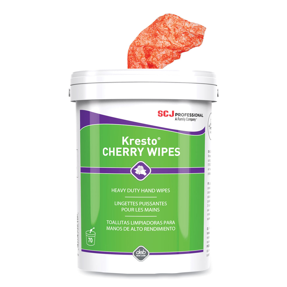 SC Johnson Professional Kresto Cherry Wipes, Cloth, 1-Ply, 7.92 x 5.74, Cherry Scent, Red/White, 70/Pack, 6 Packs/Carton (KCW70W)