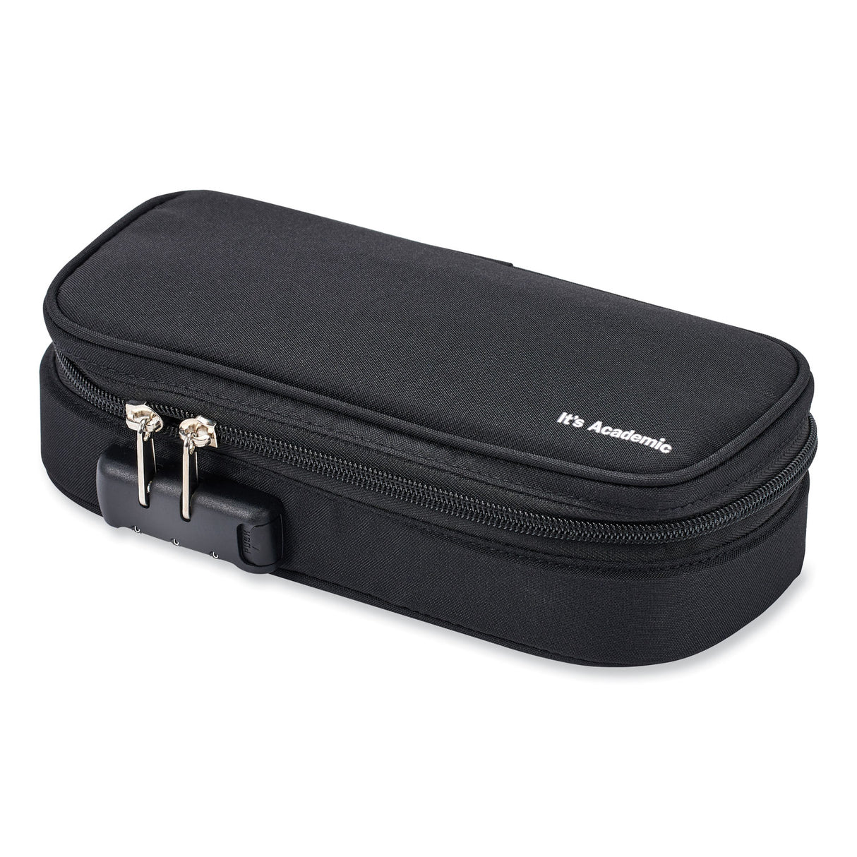 Bostitch It's Academic Locking Pencil Case, 2 Compartments, 4.75" x 2.5" x 2.5", Black, 2/Pack (24371BK2PK)