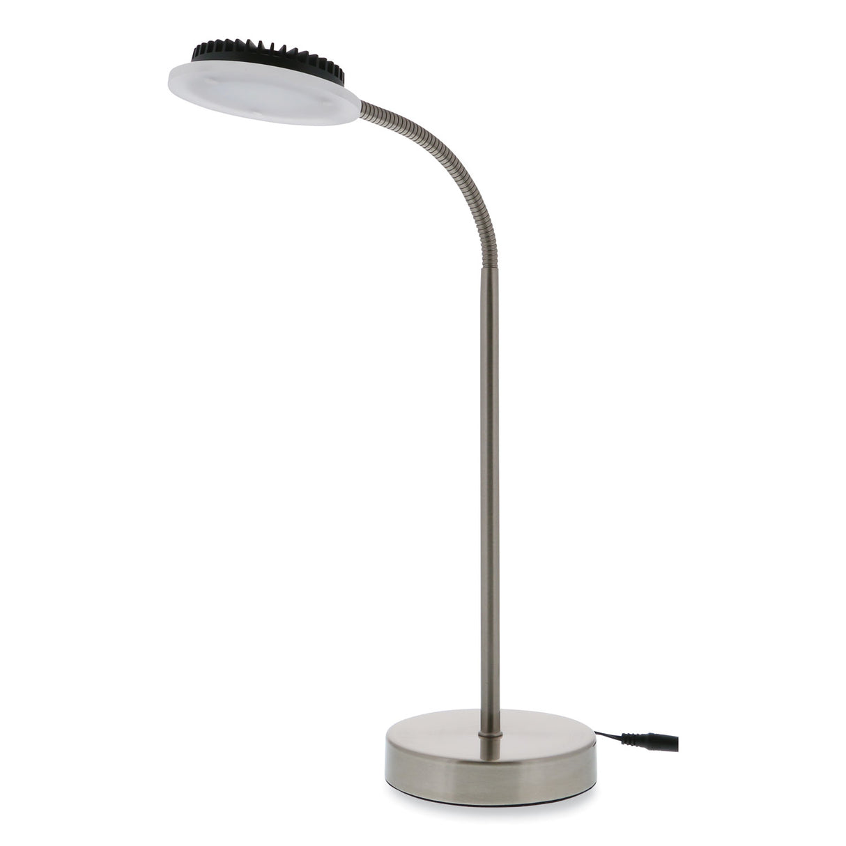 Black & Decker PureOptics LED Adjustable Gooseneck Desk Lamp with Two USB Ports, 14.12" High, Silver Base (VLED625D)