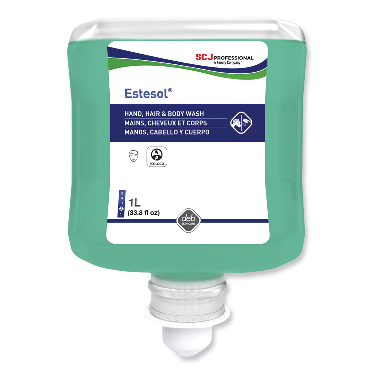 SC Johnson Professional Estesol Hand, Hair and Body Cleaner Manual Cartridge, Rainforest Scent, 1 L, 6/Carton (HAB1L)