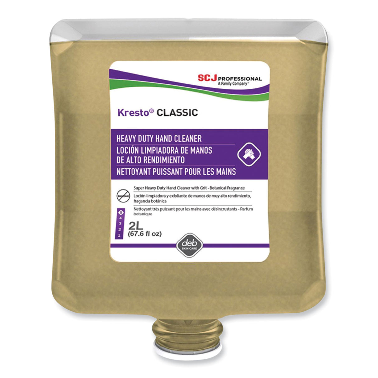 SC Johnson Professional Kresto Classic Heavy Duty Hand Cleaner Manual Cartridge Refill, Fougere Scent, 2 L, 4/Carton (KCL2LT)