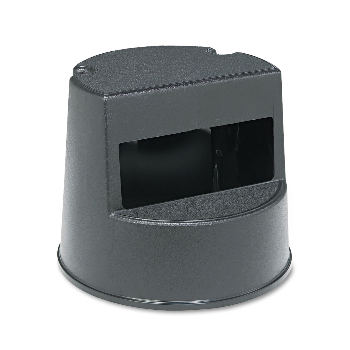 Rubbermaid Commercial Rolling Step Stool, Curved Design, 2-Step, Retracting Casters, 350 lb Capacity, 16" Diameter x 13.5"h, Black (252300BK)