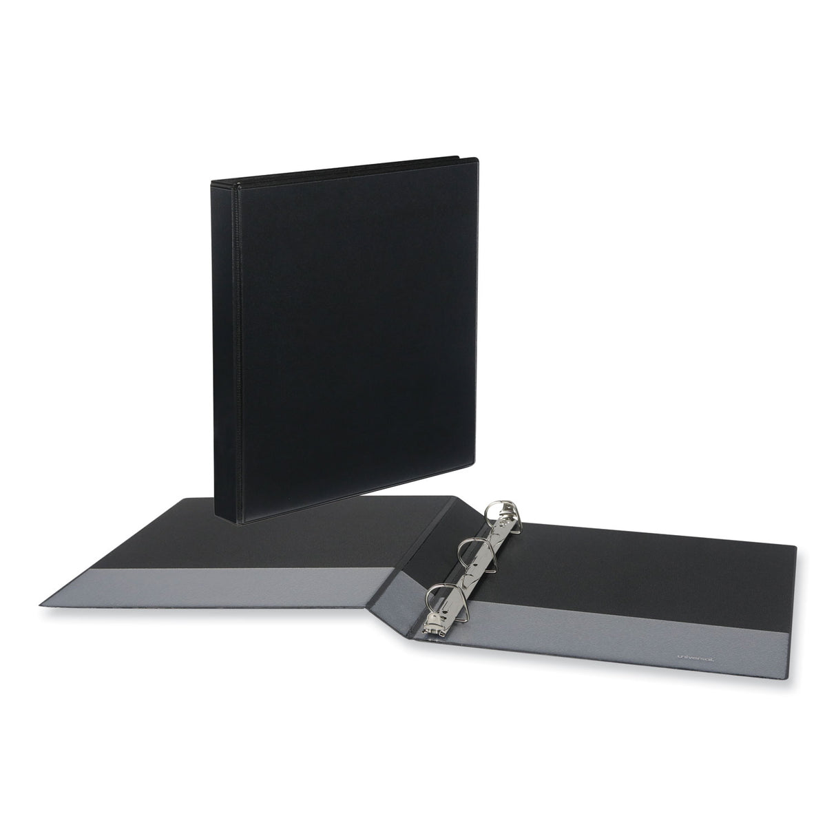 Universal Slant D-Ring View Binder, 3 Rings, 1" Capacity, 11 x 8.5, Black, 12/Carton (UNV20741PK)