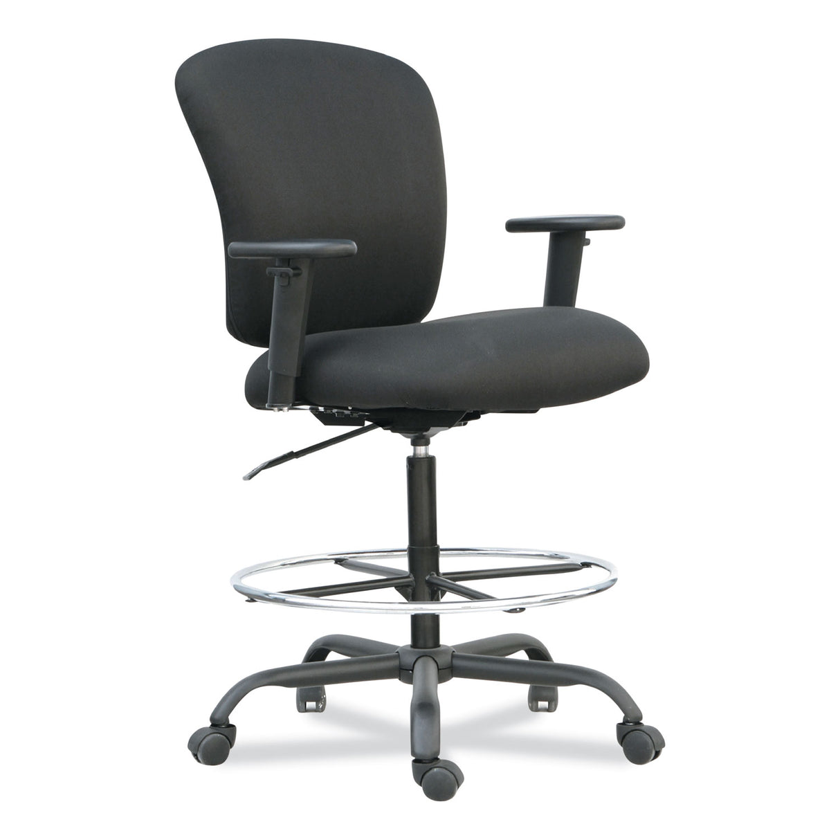 Alera Mota Series Big and Tall Stool, Supports Up to 450 lb, 28.74" to 32.67" Seat Height, Black (ALEMT4610)