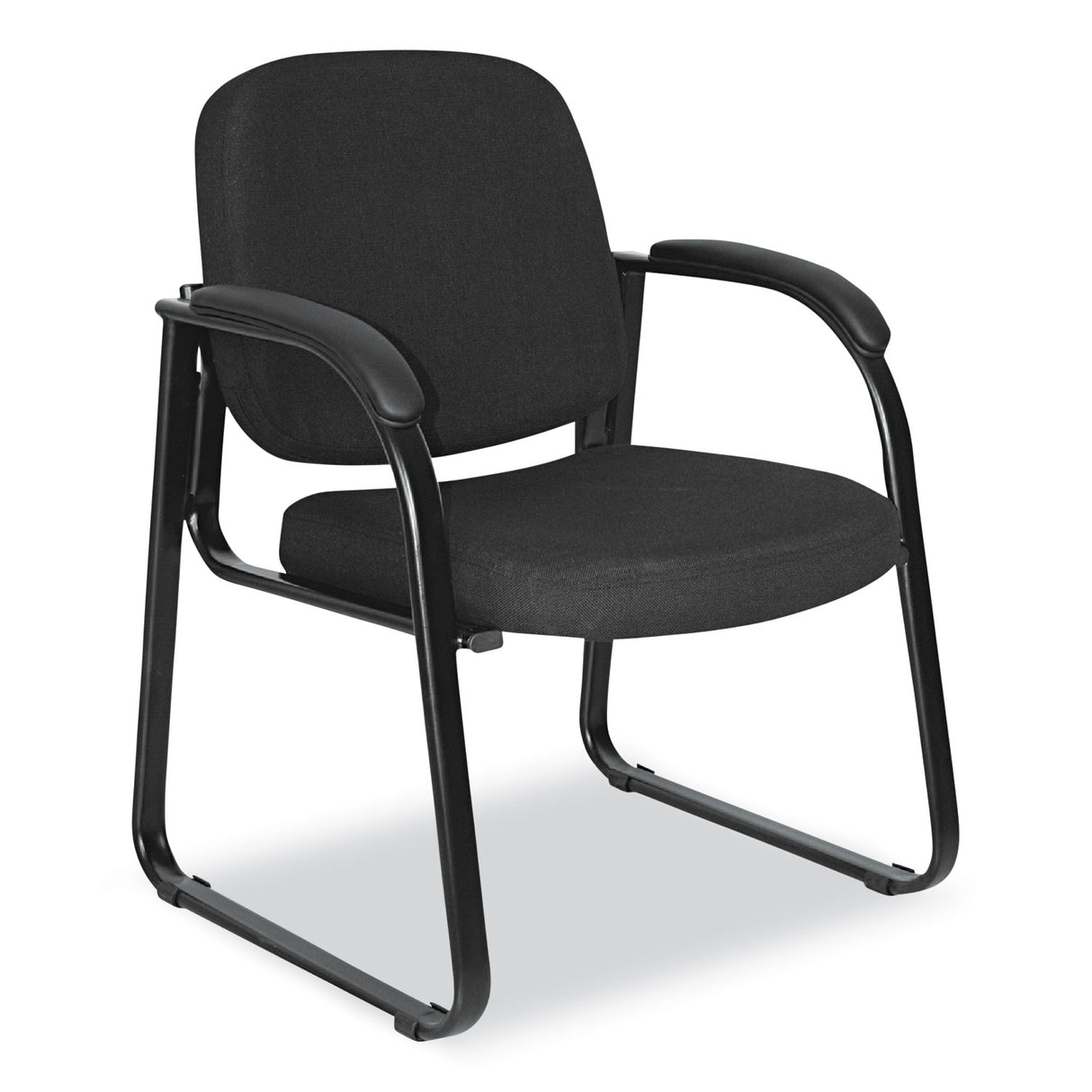 Alera Genaro Series Fabric Half-Back Sled Base Guest Chair, 25" x 24.80" x 33.66", Black Seat, Black Back, Black Base (ALERL43C11)