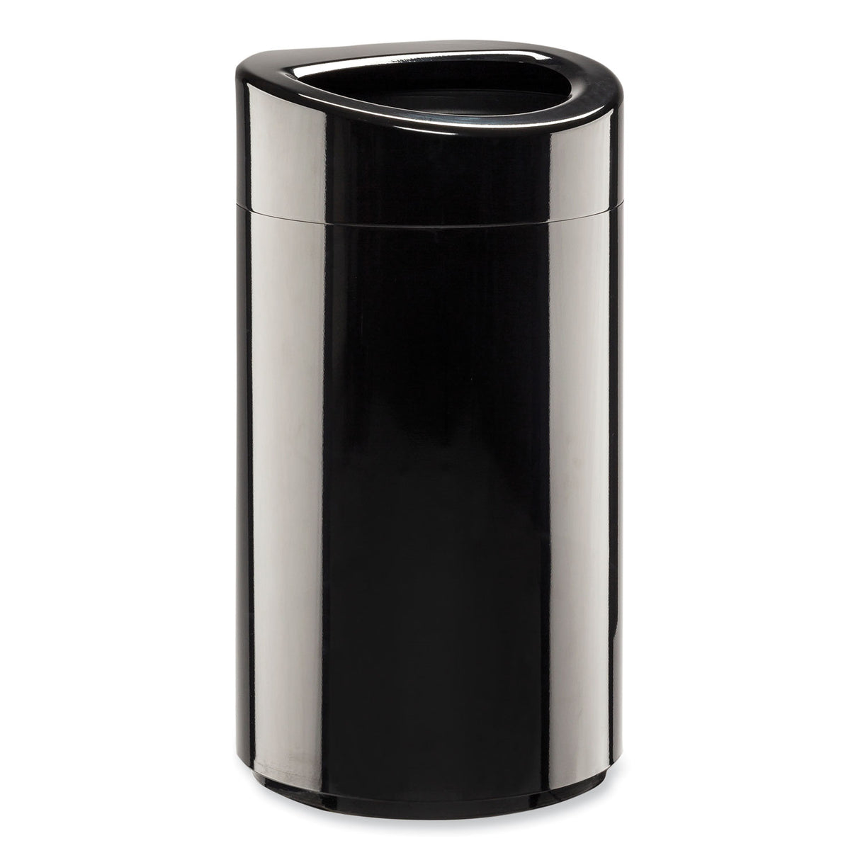 Safco Open Top Oval Waste Receptacle, 14 gal, Steel, Black (9921BL)