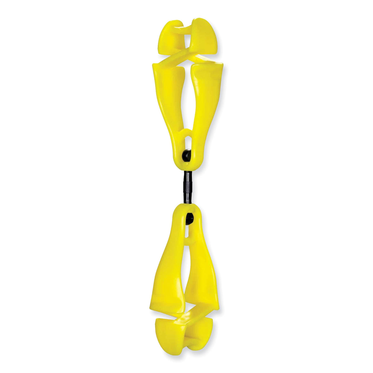 ergodyne Squids 3420 Dual Clip Swivel Glove Clip Holder, 1 x 0.6 x 5.5, Acetal Copolymer, Lime, 100/Pack (19519BULK)