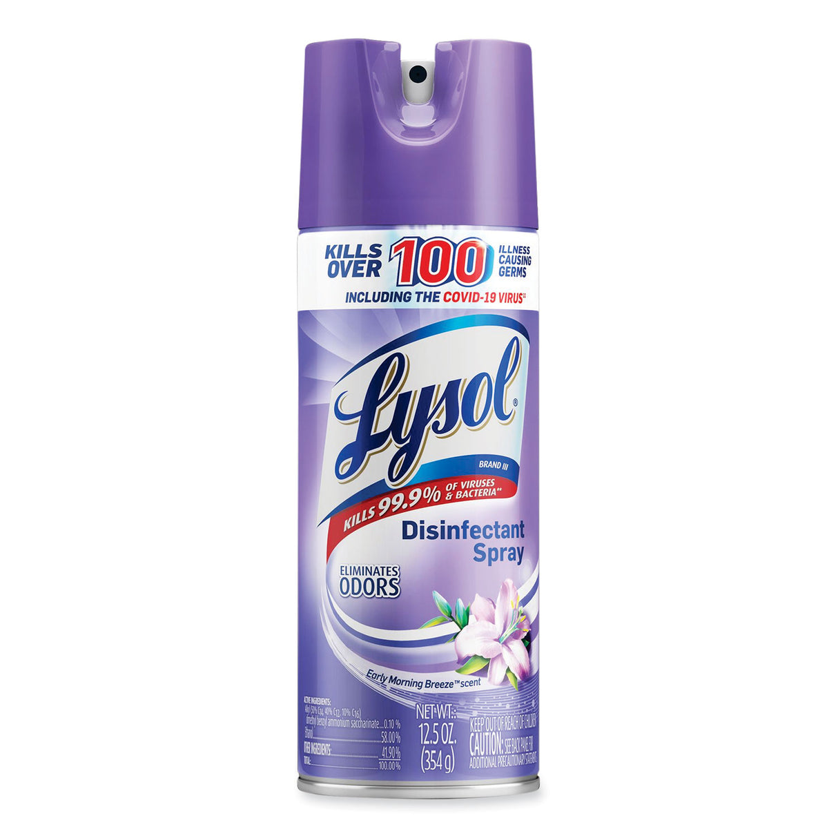 LysolÂ® Disinfectant Spray, Early Morning Breeze, 12.5 oz. Can (80833EA)