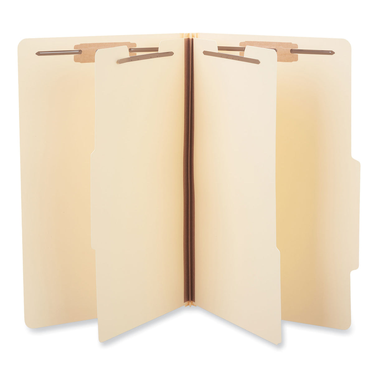 Universal Six-Section Classification Folders, 2" Expansion, 2 Dividers, 6 Fasteners, Legal Size, Manila Exterior, 15/Box (UNV10310)