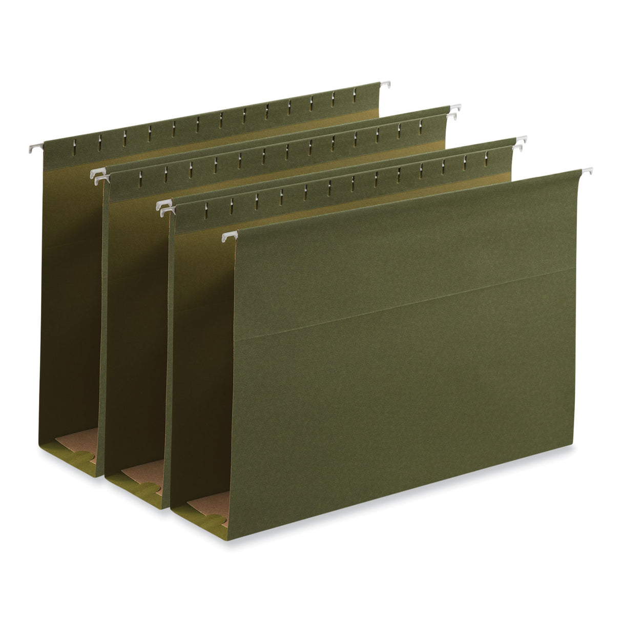 Universal Box Bottom Hanging File Folders, 3" Capacity, Legal Size, 1/5-Cut Tabs, Standard Green, 25/Box (UNV14153)