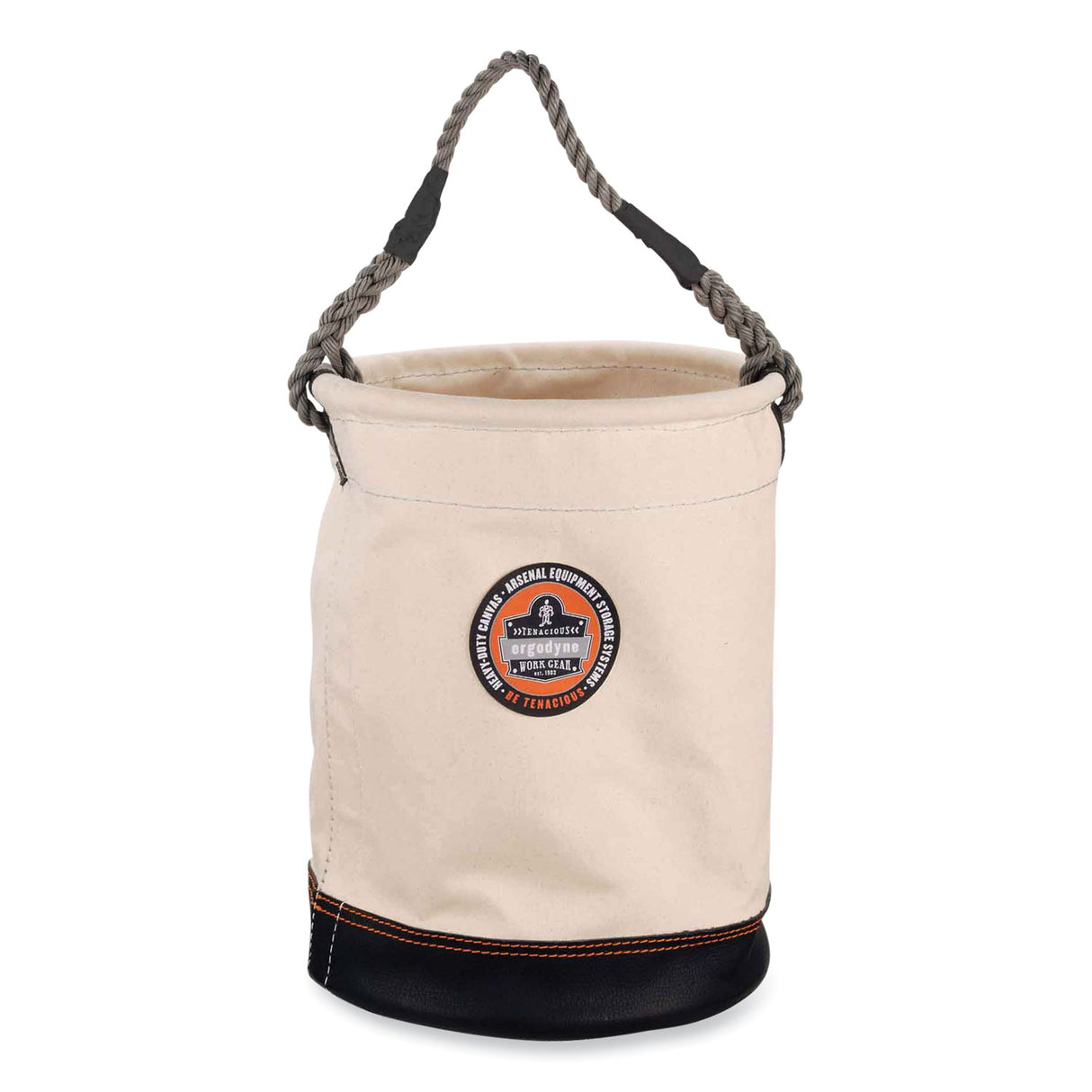 ergodyne Arsenal 5730 Leather Bottom Canvas Hoist Bucket, 150 lb, White (14430)