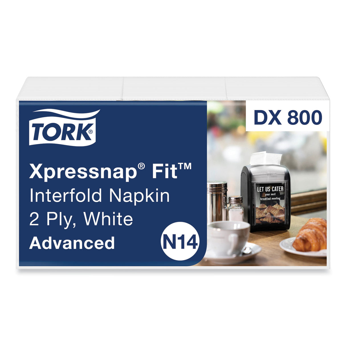 TorkÂ® Xpressnap Fit Interfold Napkins, 2-Ply, White, 120 Napkin Pack, 36 Packs (DX800)