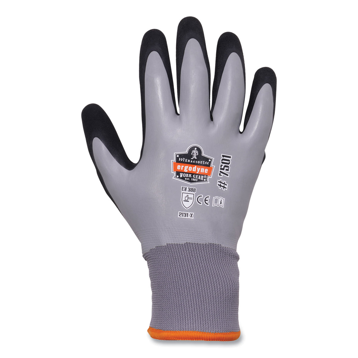ergodyne ProFlex 7501-CASE Coated Waterproof Winter Gloves, Gray, 2X-Large, 144 Pairs/Carton (17936)