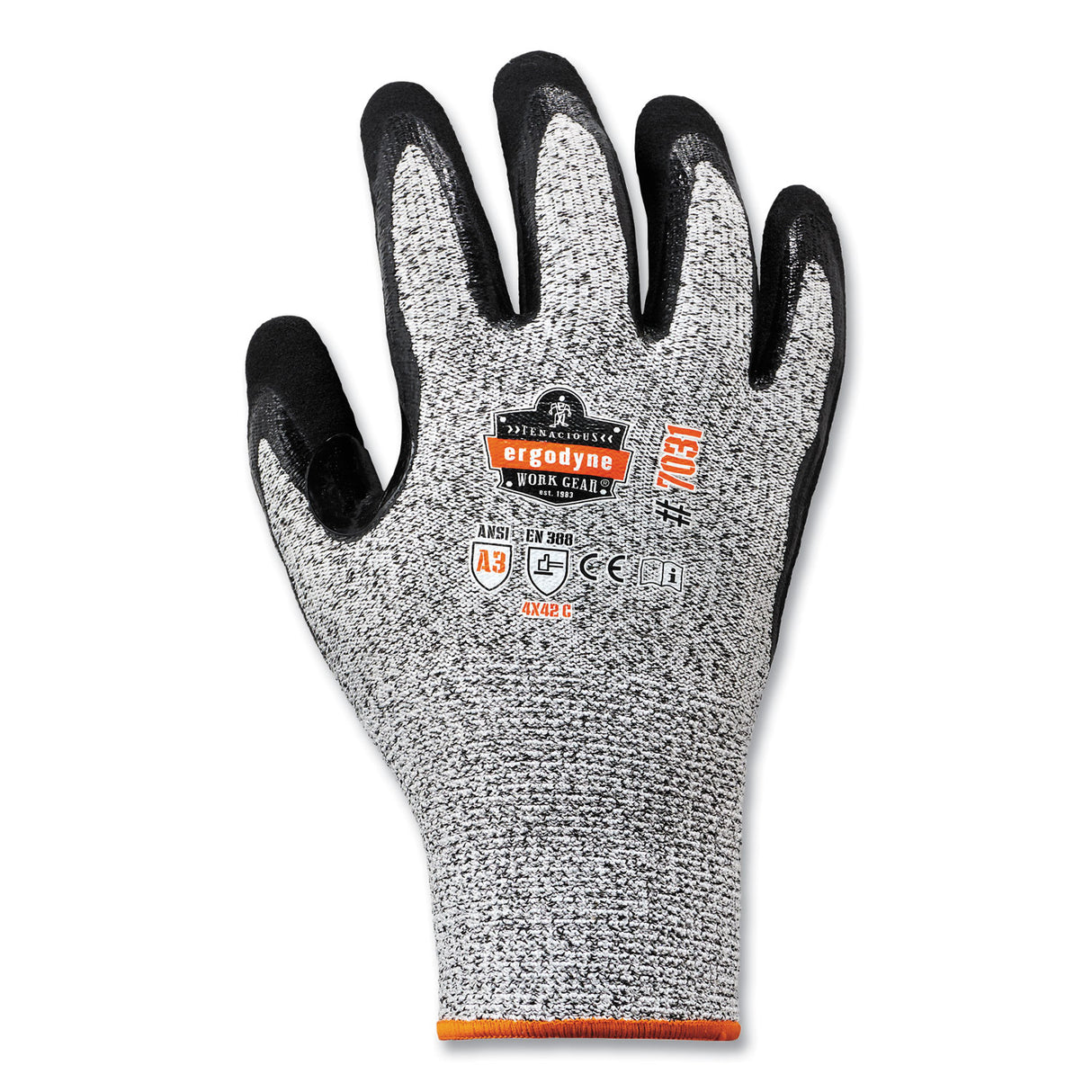 ergodyne ProFlex 7031-CASE ANSI A3 Nitrile-Coated CR Gloves, Gray, 2X-Large, 144 Pairs/Carton (17886)