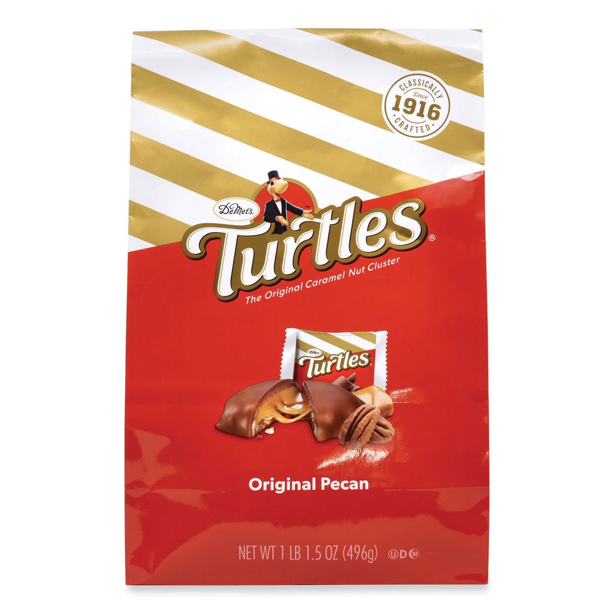 DeMet's Original Turtle Bites, Original Pecan, 1 lb, 1.5 oz Bag (22002036)
