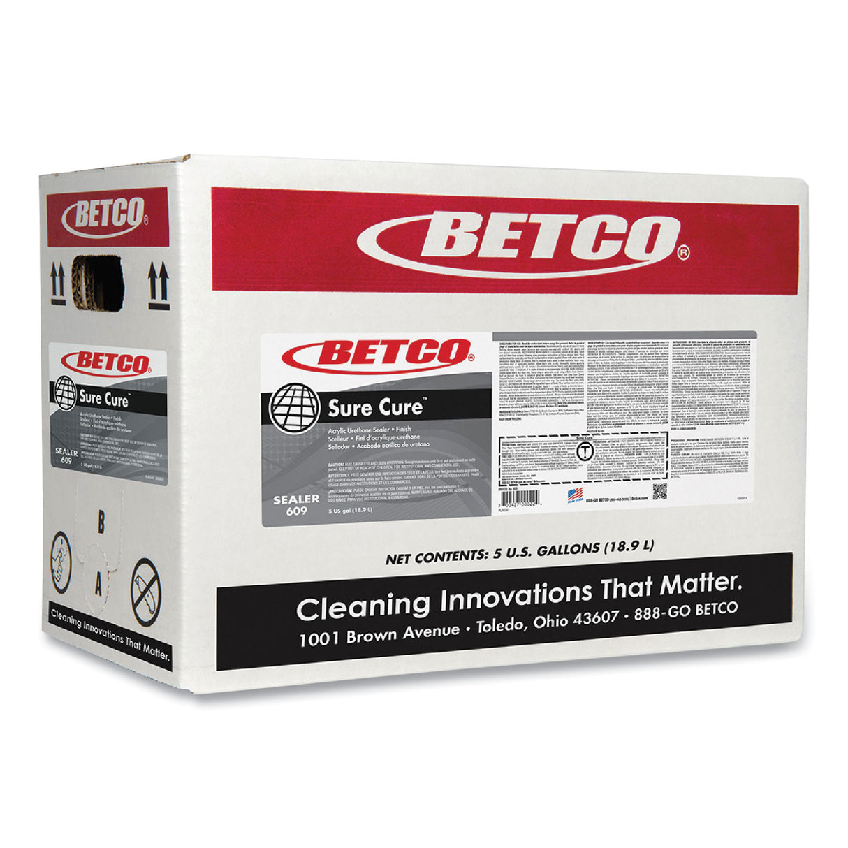 Betco Sure Cure Urethane Fortified Sealer/Finish, 5 gal Bag-in-Box (609B500)