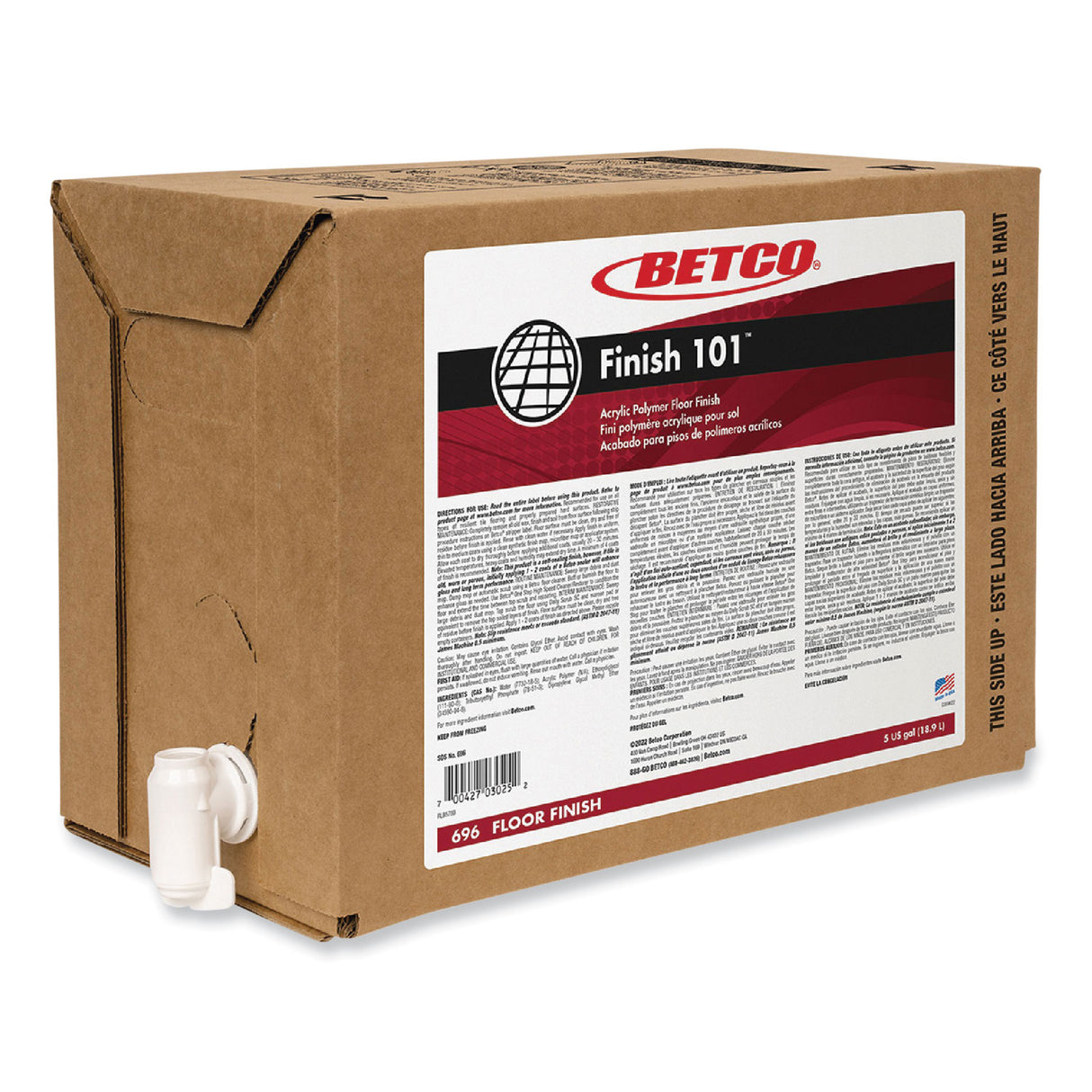 Betco Finish 101 Floor Finish, 5 gal Bag-in-Box (696B500)