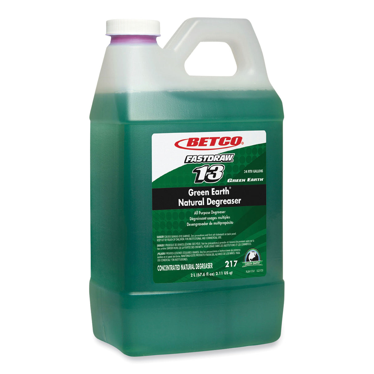 Betco Green Earth Natural Degreaser, Mild Scent, 2 L Bottle, 4/Carton (2174700)