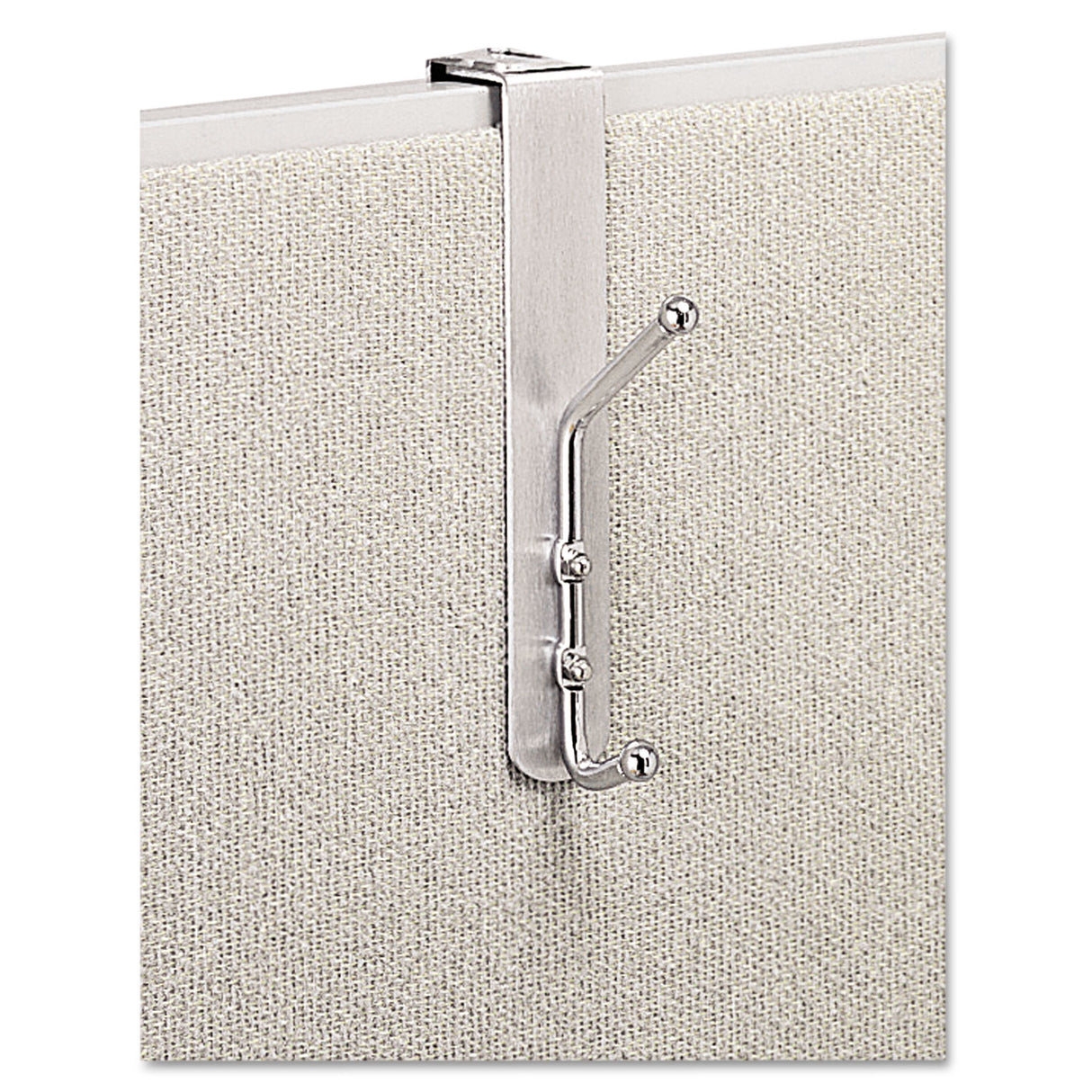 Safco Over-The-Panel Double-Garment Hook, Satin Aluminum/Chrome (4167)