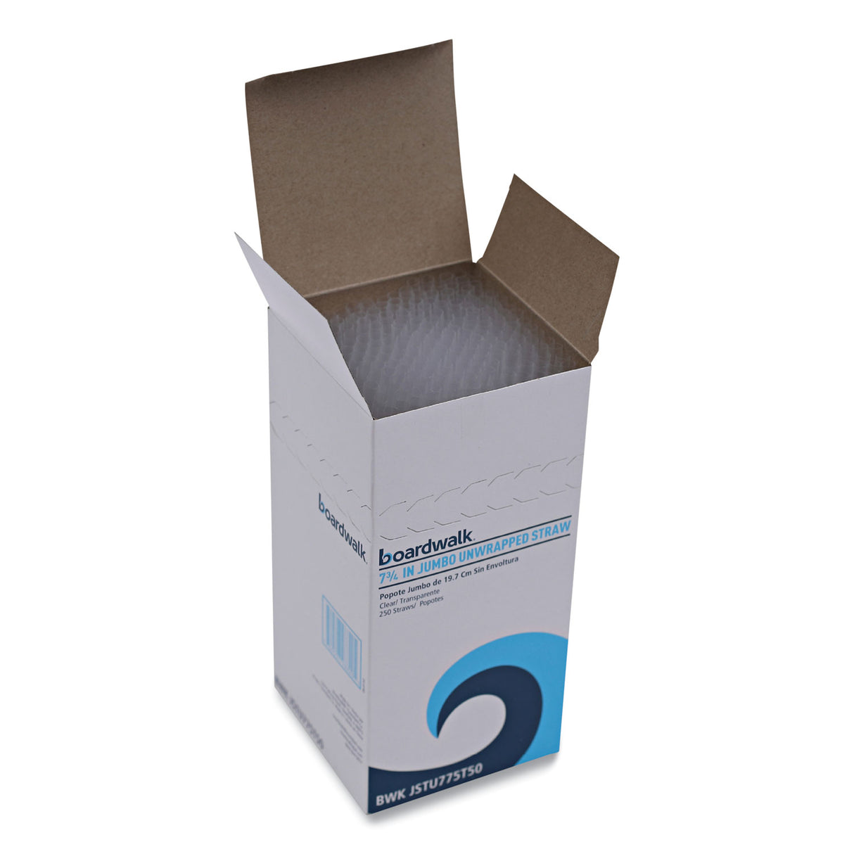 BoardwalkÂ® Jumbo Plastic Straws, Translucent, 12,500 Straws (BWKJSTU775T50)
