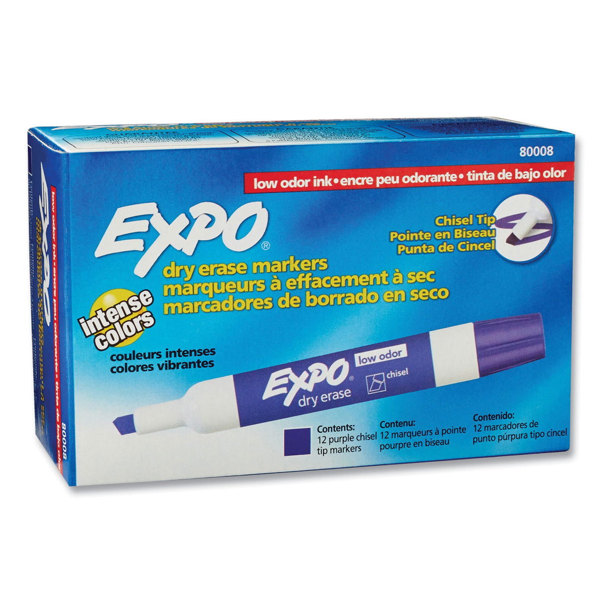 EXPO Low-Odor Dry-Erase Marker, Broad Chisel Tip, Purple (80008)