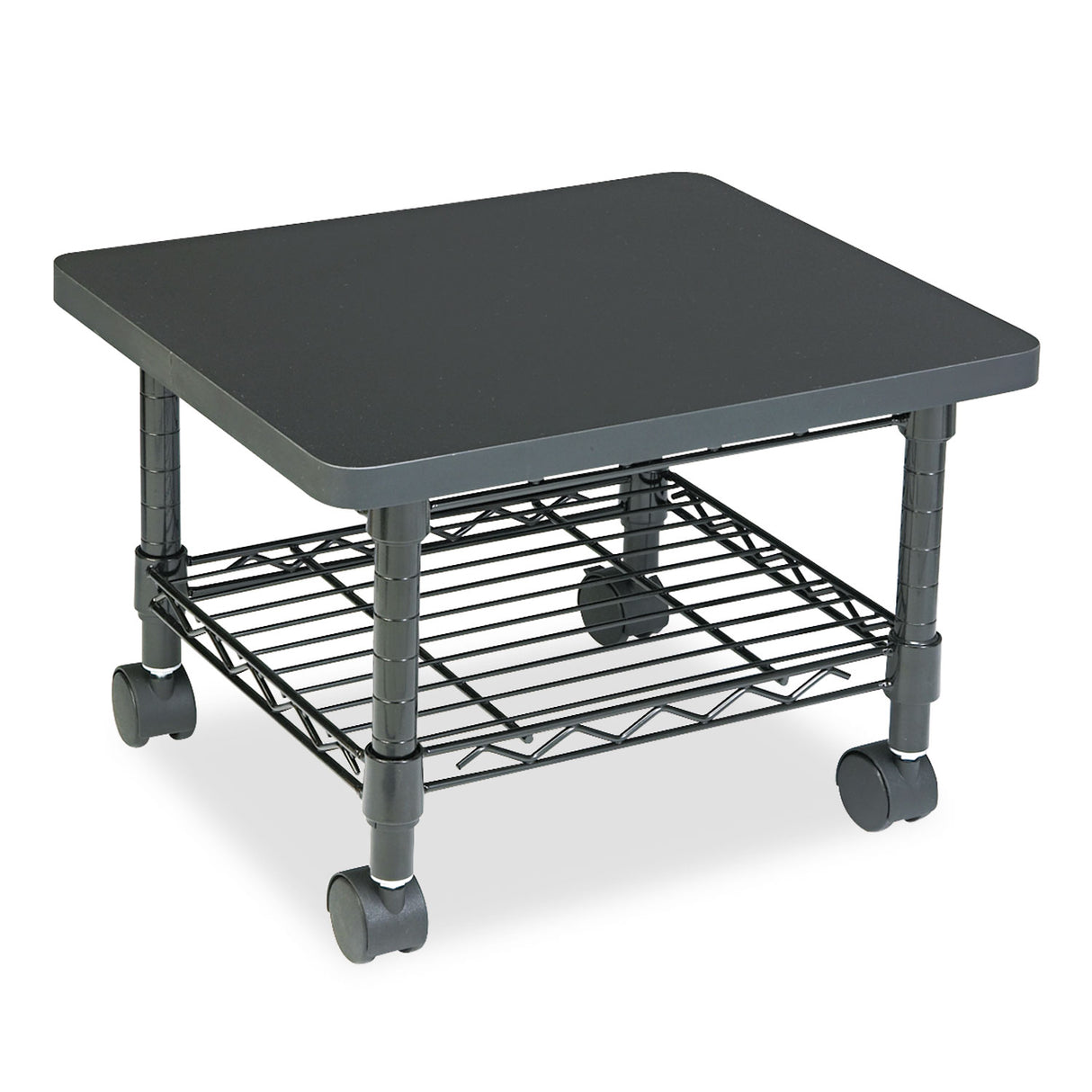 Safco Underdesk Printer/Fax Stand, Engineered Wood, 2 Shelves, 19" x 16" x 13.5", Black (5206BL)