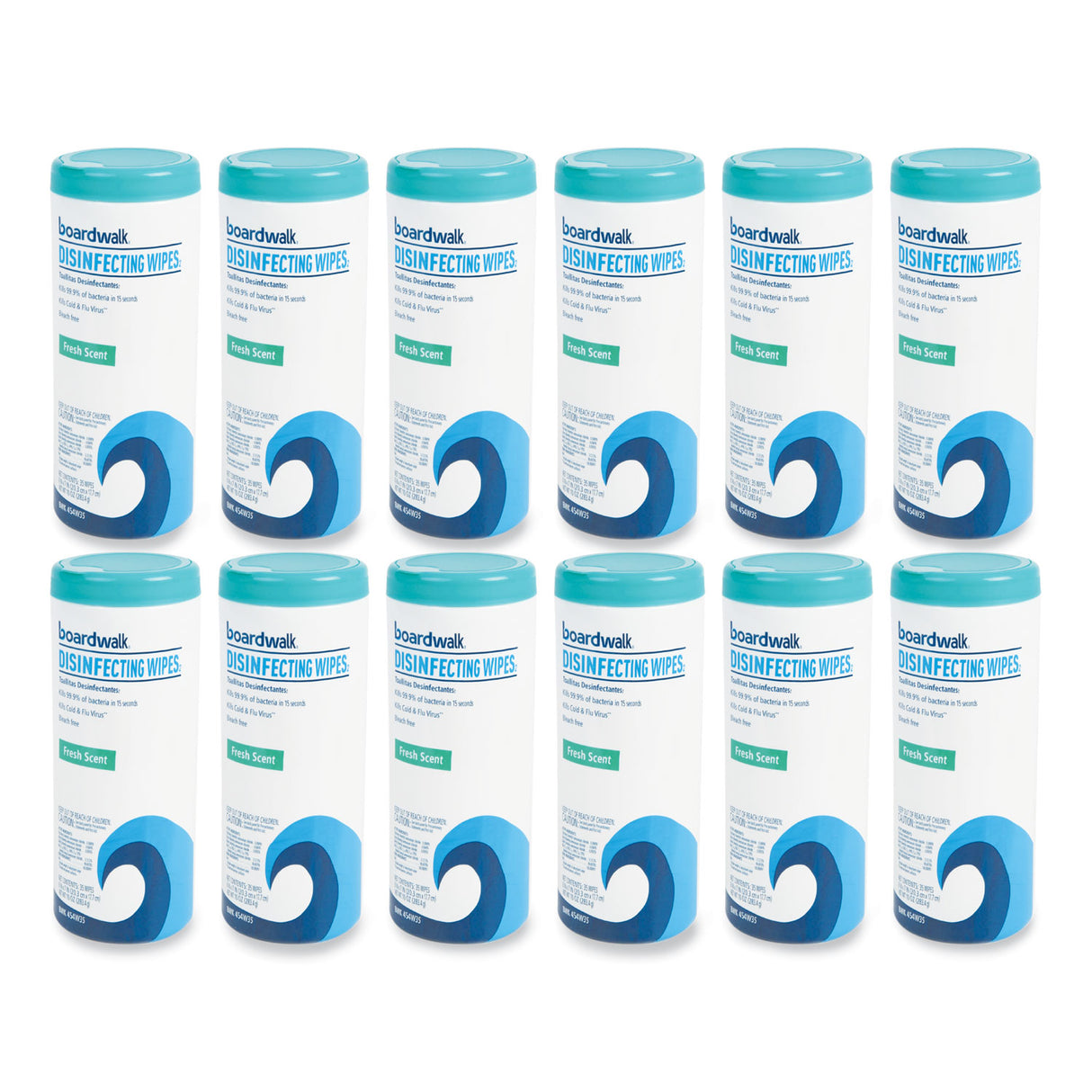 BoardwalkÂ® Disinfecting Wipes, Fresh, 35 Count, 12 Canisters (BWK454W35)