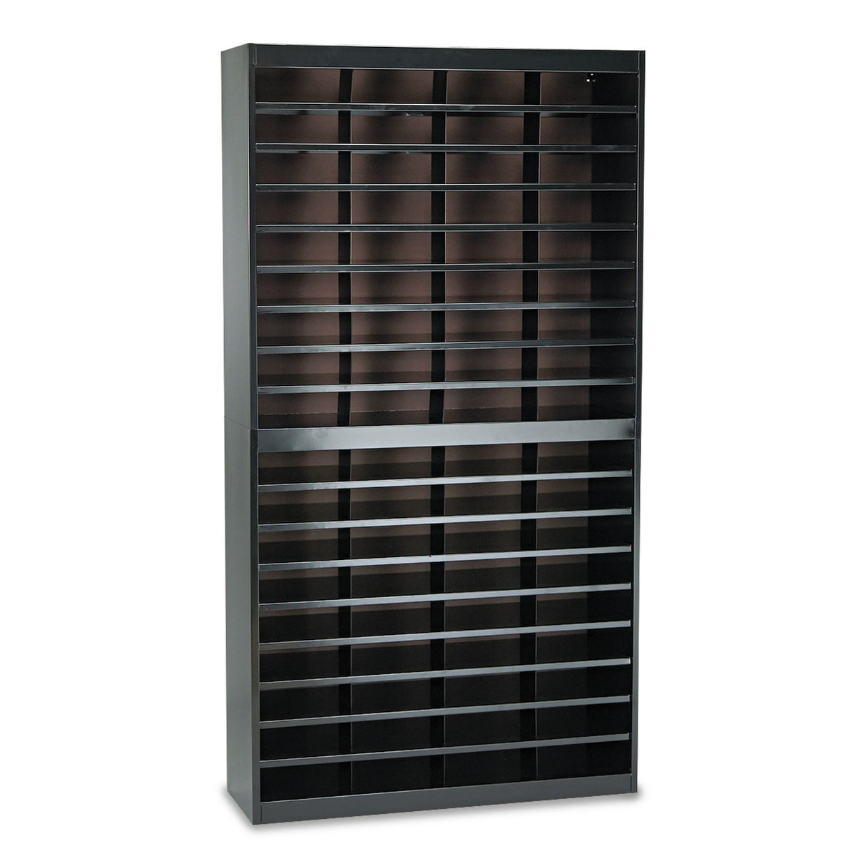 Safco Steel/Fiberboard E-Z Stor Sorter, 72 Compartments, 37.5 x 12.75 x 71, Black (9241BLR)