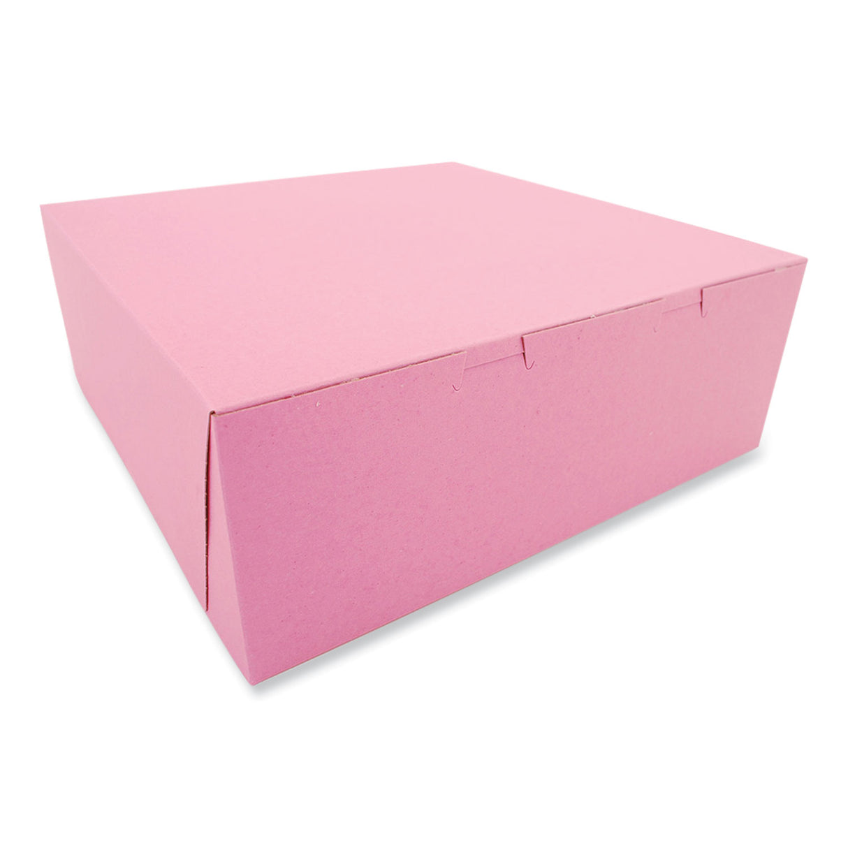 SCT Pink One-Piece Non-Window Bakery Box, 14 x 14 x 5, Pink, Paper, 50/Carton (0891)