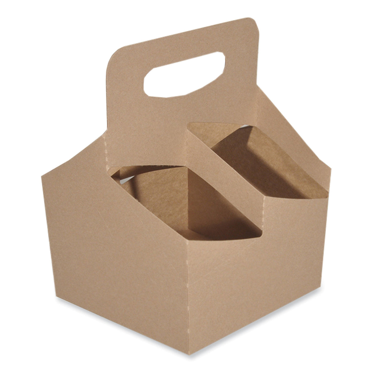 4-corner Pop-up Food And Drink Trays, 4-cup Up To 24 Oz, 6.5 X 6.25 X 9, Brown, Paper, 250/carton