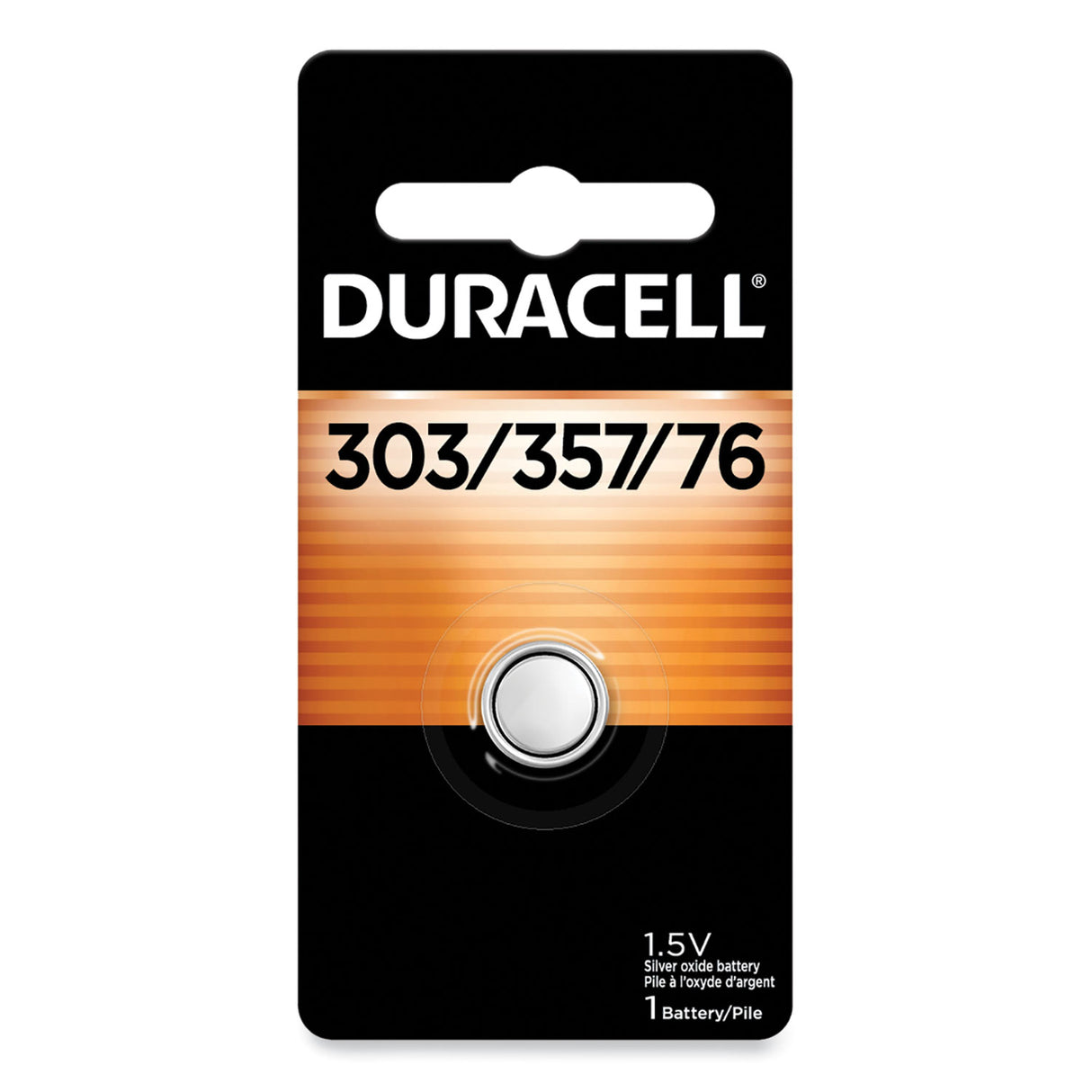 Duracell Button Cell Battery, 303/357, 1.5 V, 6/Box (D303357BX)