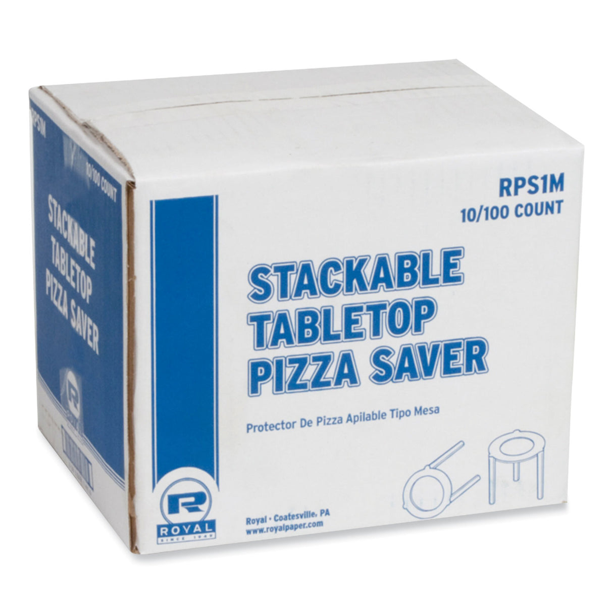AmerCareRoyal Pizza Savers, Plastic, White, 100/Box, 10 Boxes/Carton (RPS1M)