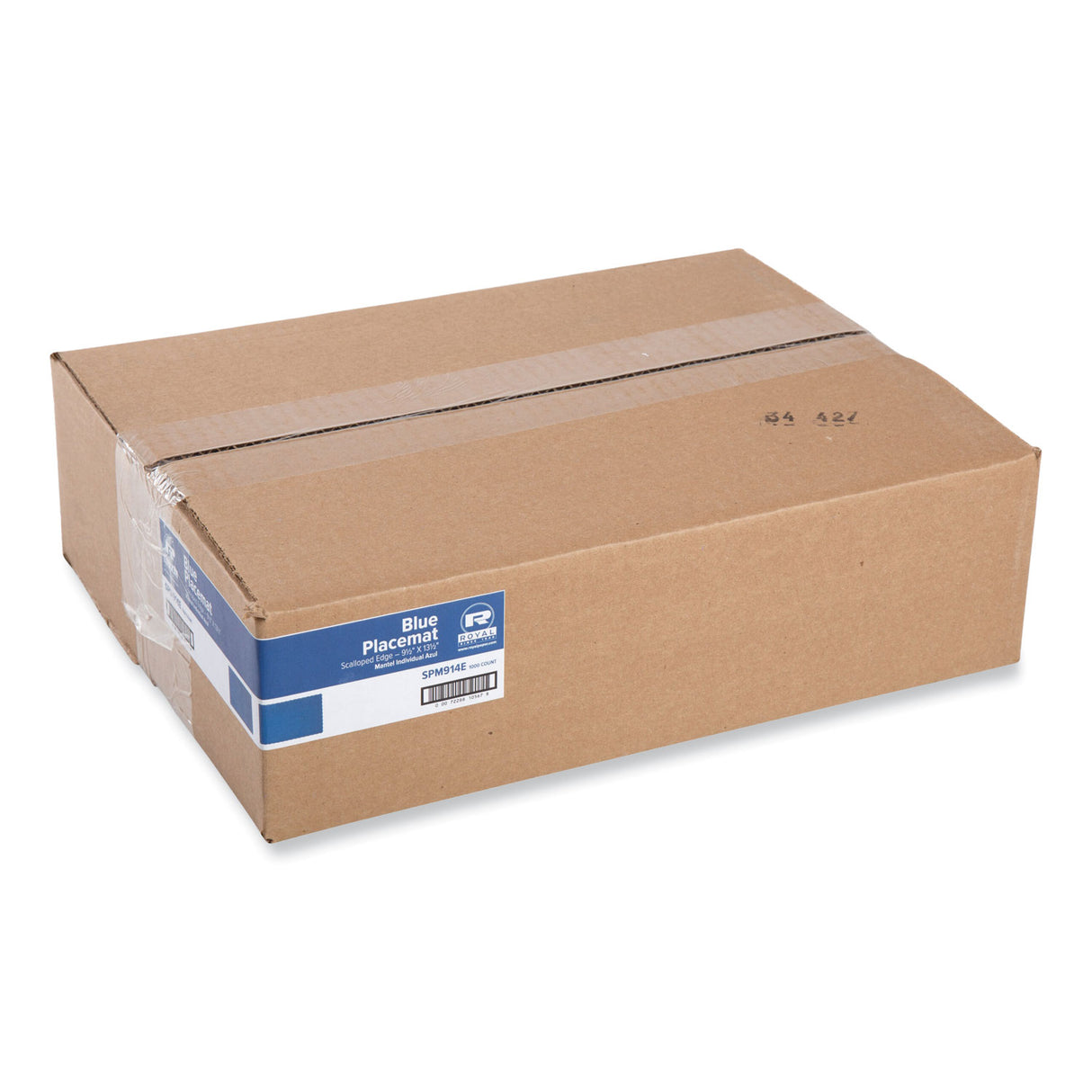 AmerCareRoyal Scalloped Edges Placemats, 9.5 x 13.5, Blue, 1,000/Carton (SPM914E)